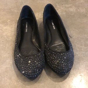Gianni Bini Black Sequin Flats -  Size 8